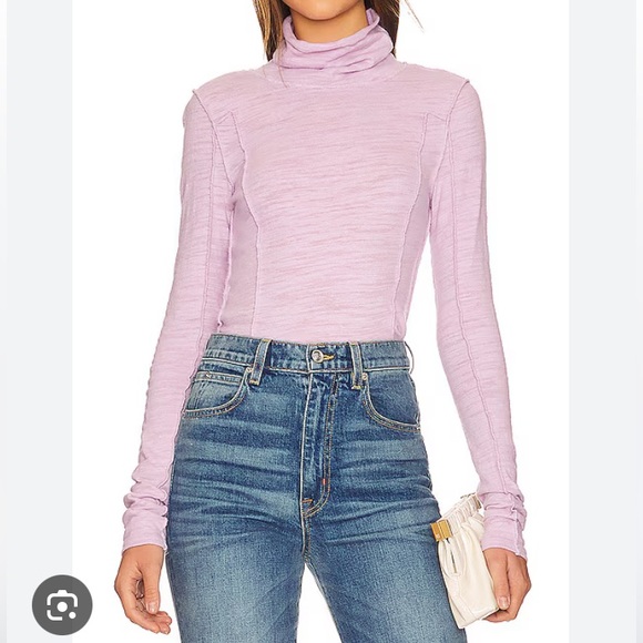 NEW Free People We the Free Everyday Layering Knit Top in Blush Lilac - Picture 1 of 6